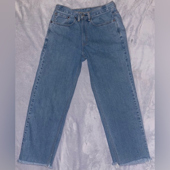 Levi’s Men’s 505 Straight Fit Cut-Off Jeans Denim Size 46 Inseam 26 - Picture 3 of 7